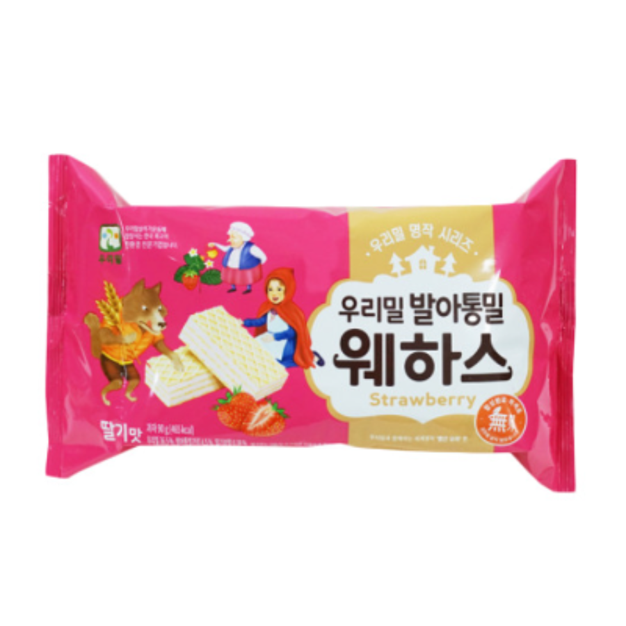 우리밀 발아통밀 웨하스(딸기맛)(80g)